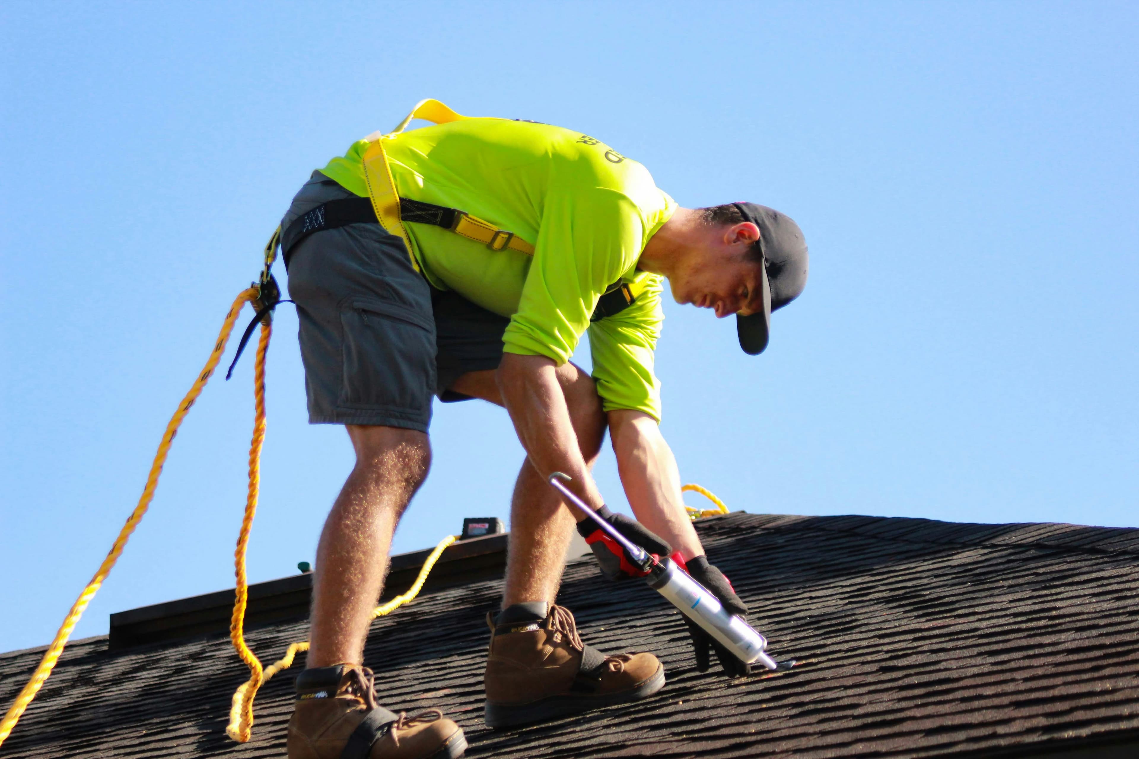 Crew on a roofing job
